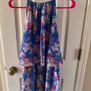 Floral Blue Halter romper